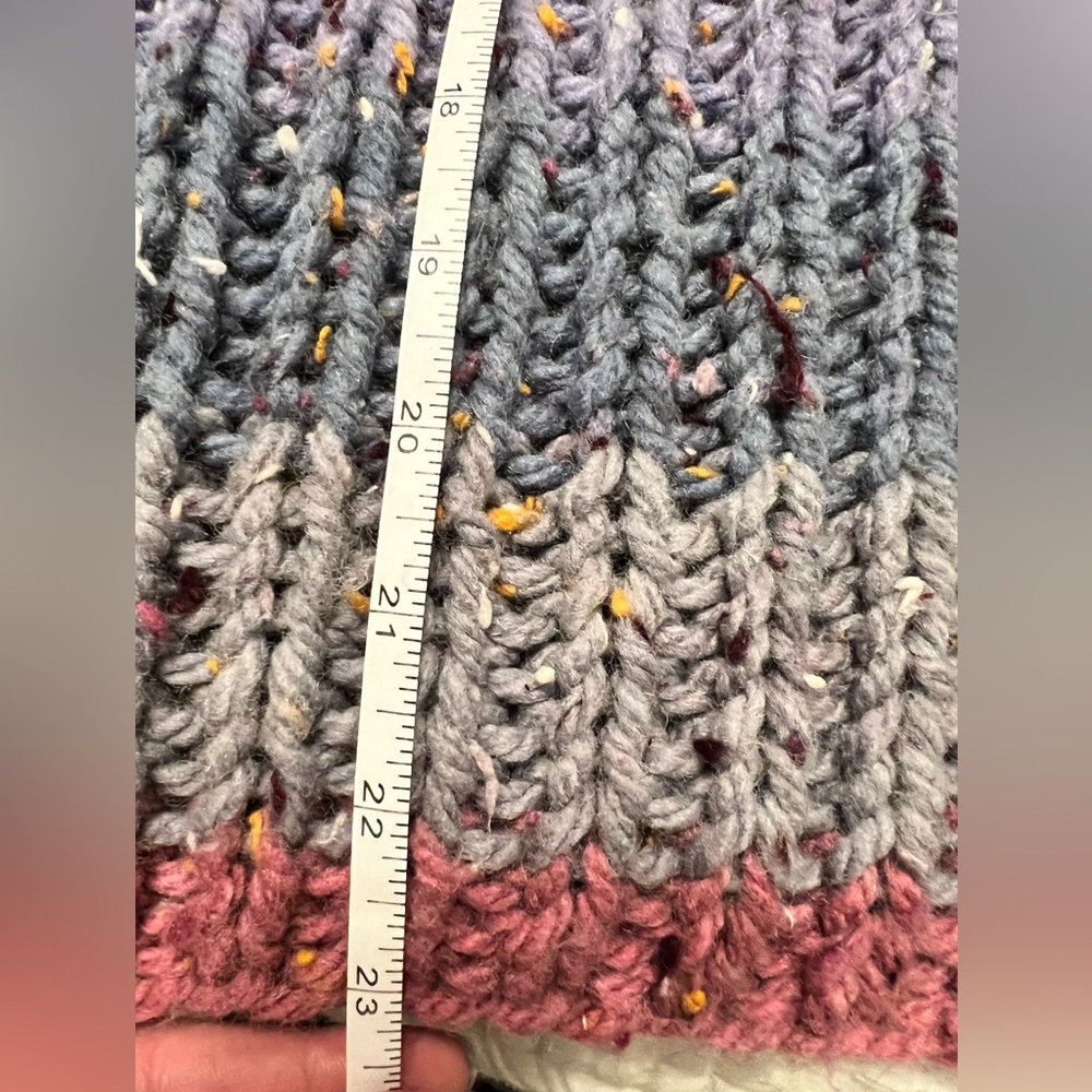 Handmade Pink Gray Striped Chunky Cardigan Womens Oversized - Picture 8 of 8